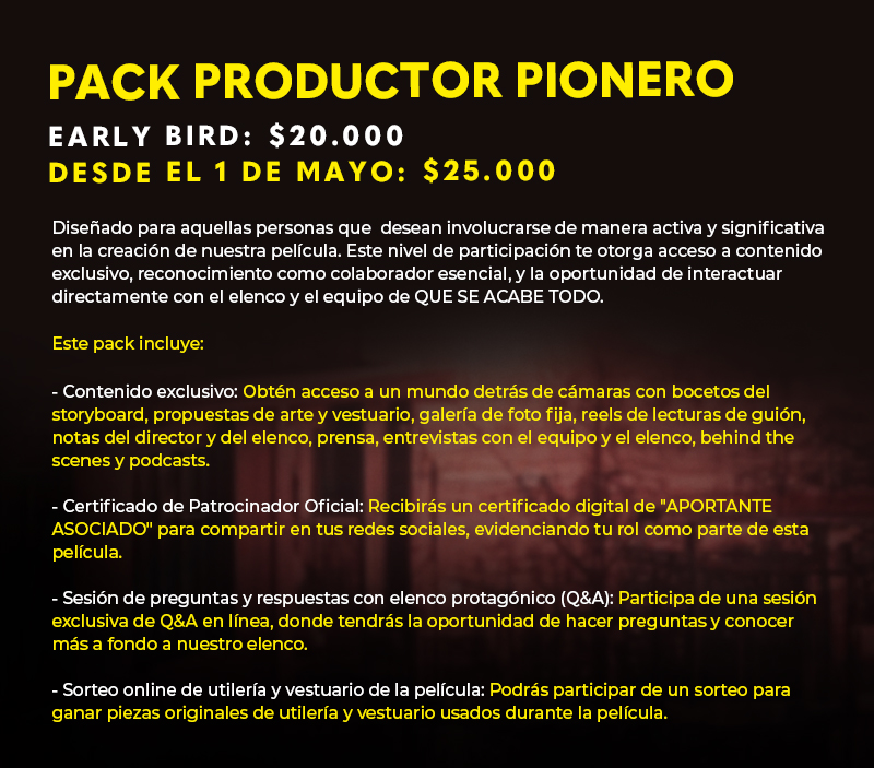 PACK PRODUCTOR PIONERO